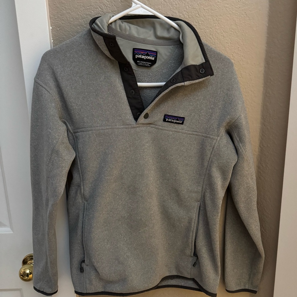 Patagonia Light Gray Snap-T Fleece Pullover